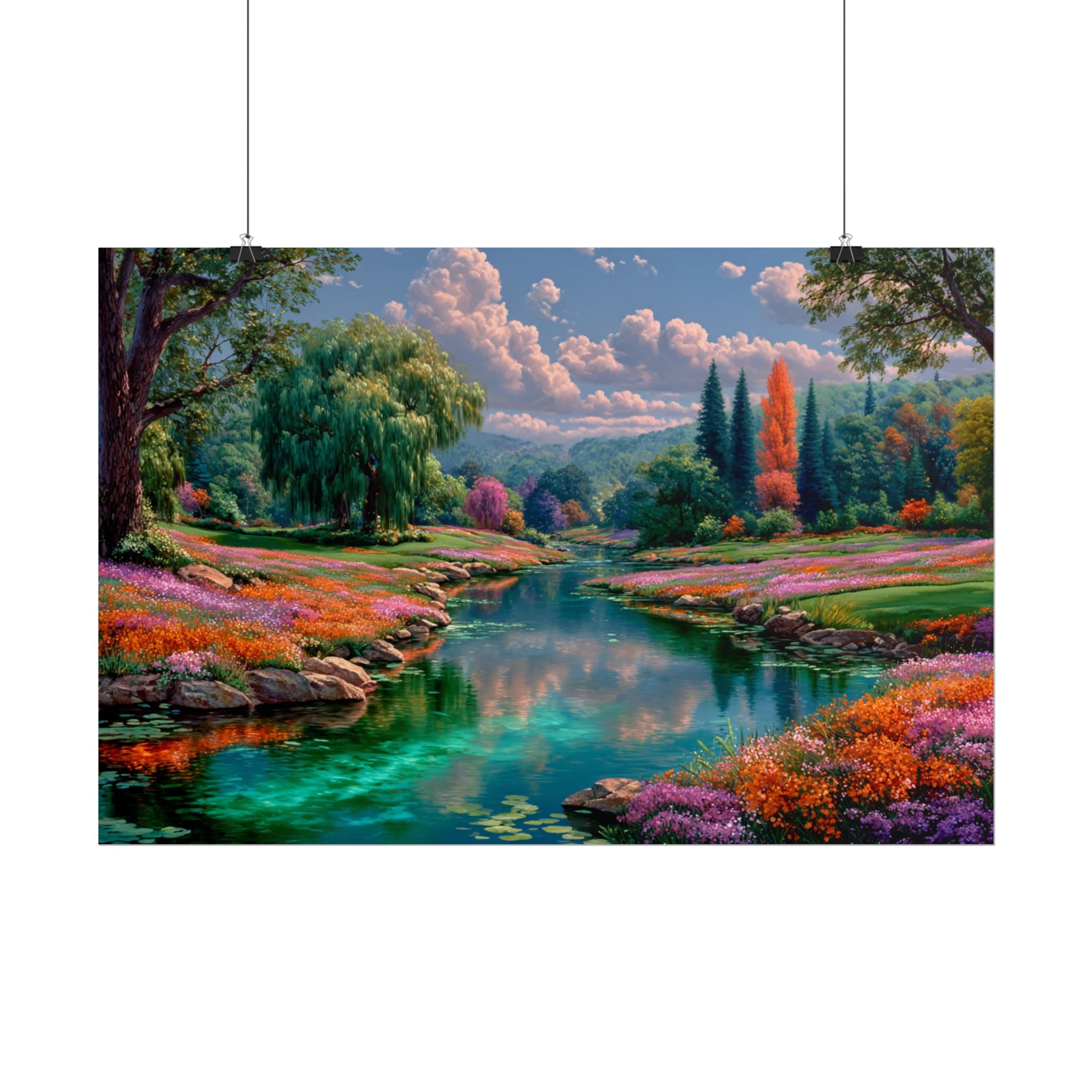 Scenic Floral River Print
