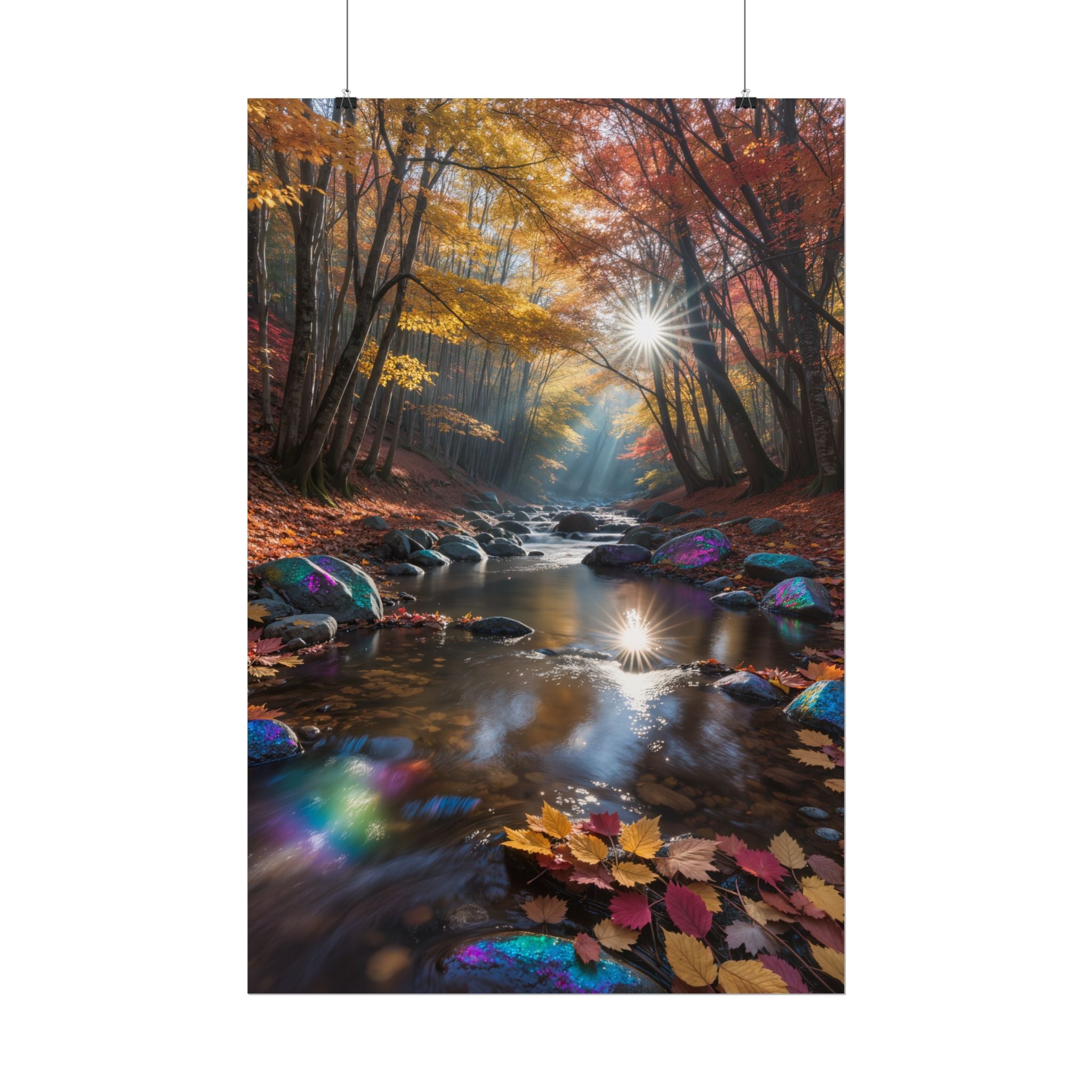 Autumn Forest Stream  Rolled Nature Wall Art