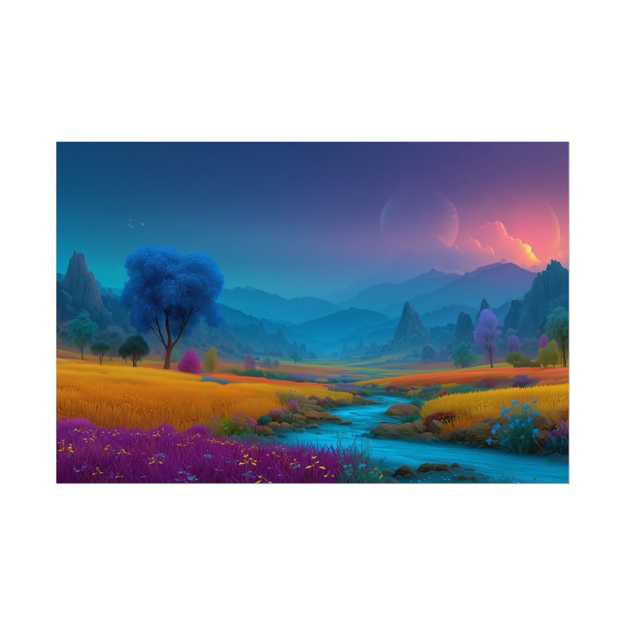 Dreamscape Landscape Vibrant Fantasy Nature Wall Art