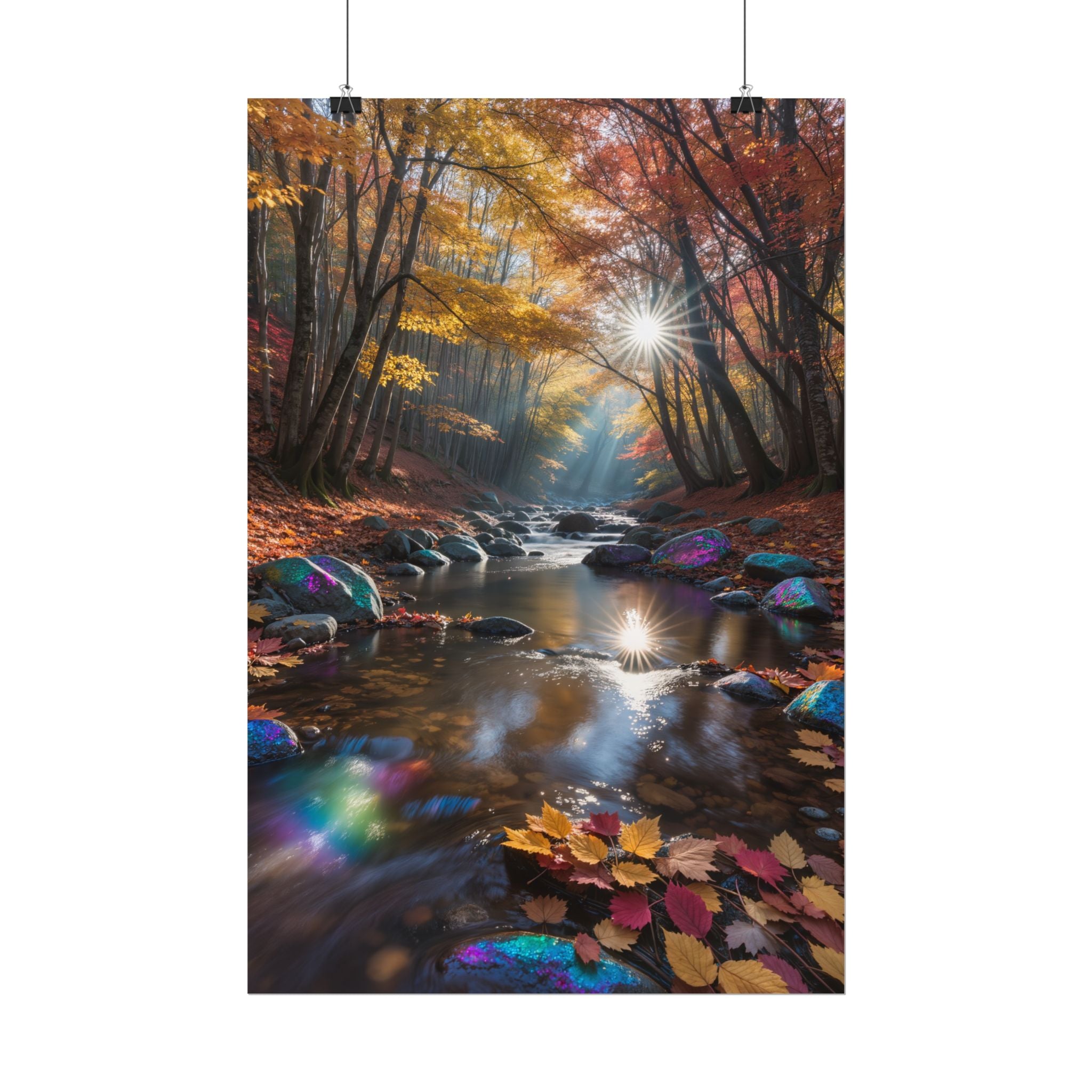 Autumn Forest Stream  Rolled Nature Wall Art
