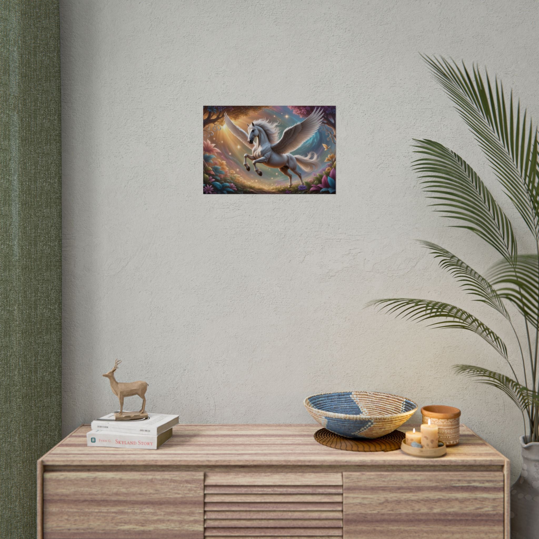 Pegasus Fantasy Art Magical Winged Horse Rolled Poster for Kids’ Rooms & Fantasy Decor