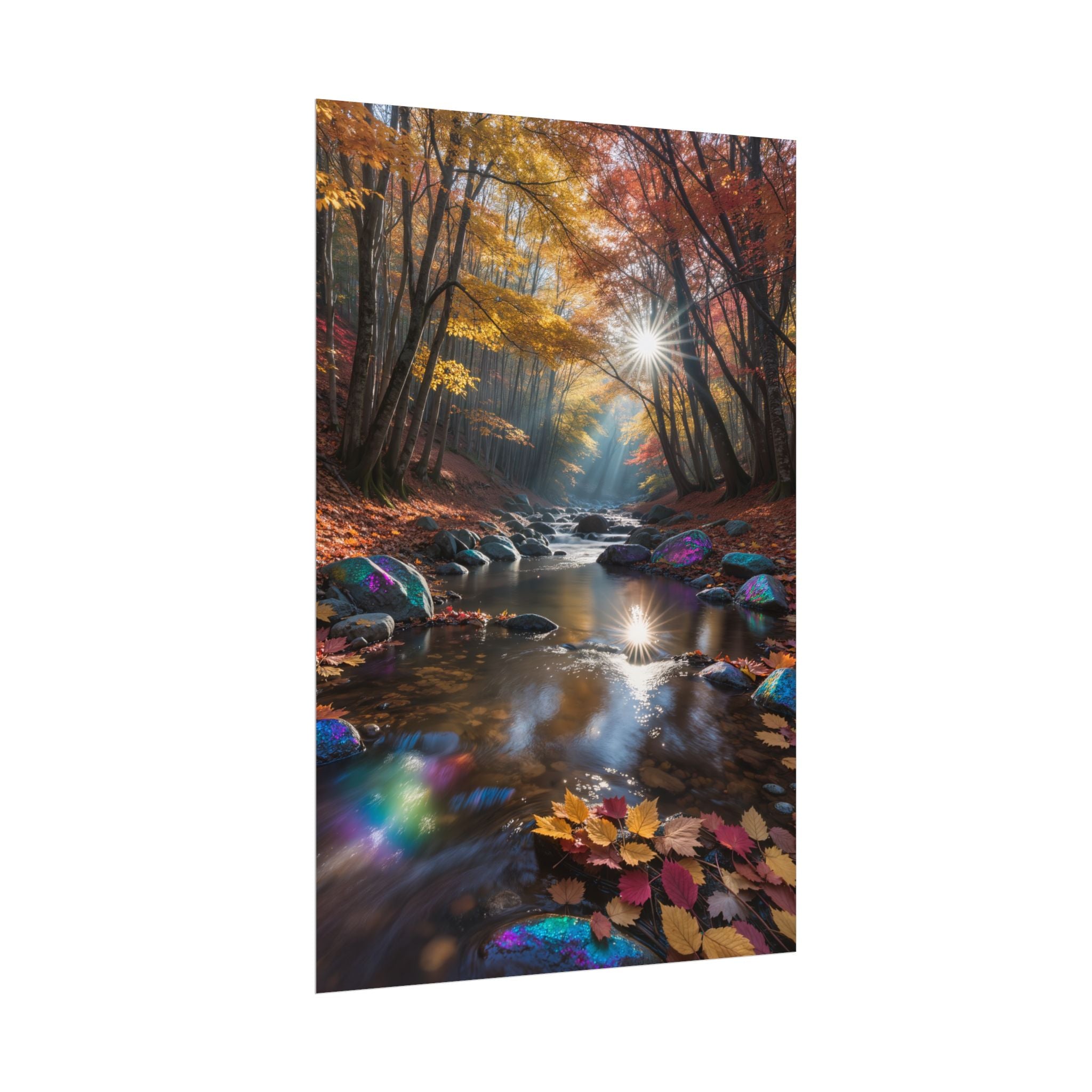 Autumn Forest Stream  Rolled Nature Wall Art
