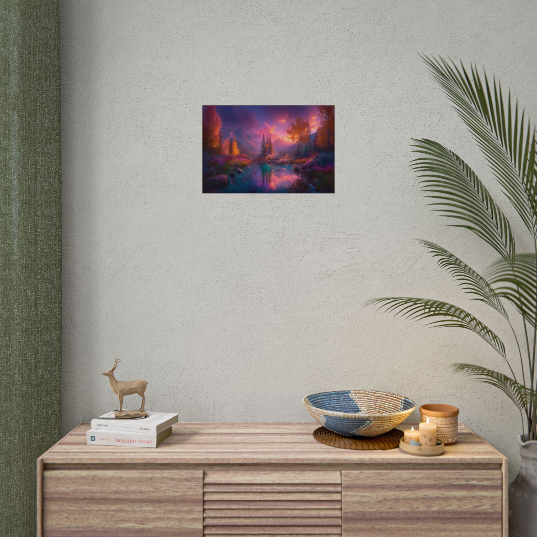 Dreamscape Sunset Landscape Vibrant Fantasy Nature Wall Art