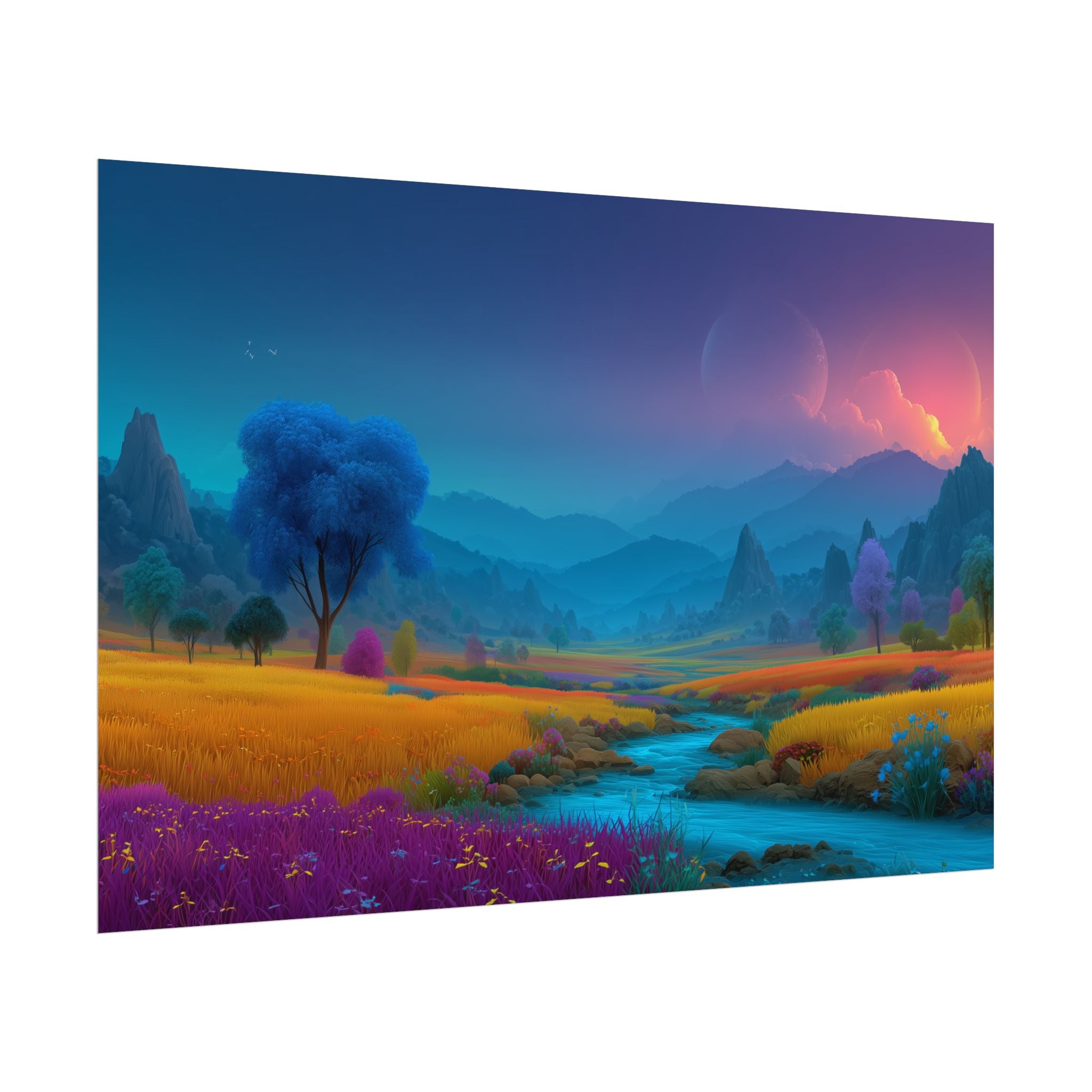 Dreamscape Landscape Vibrant Fantasy Nature Wall Art