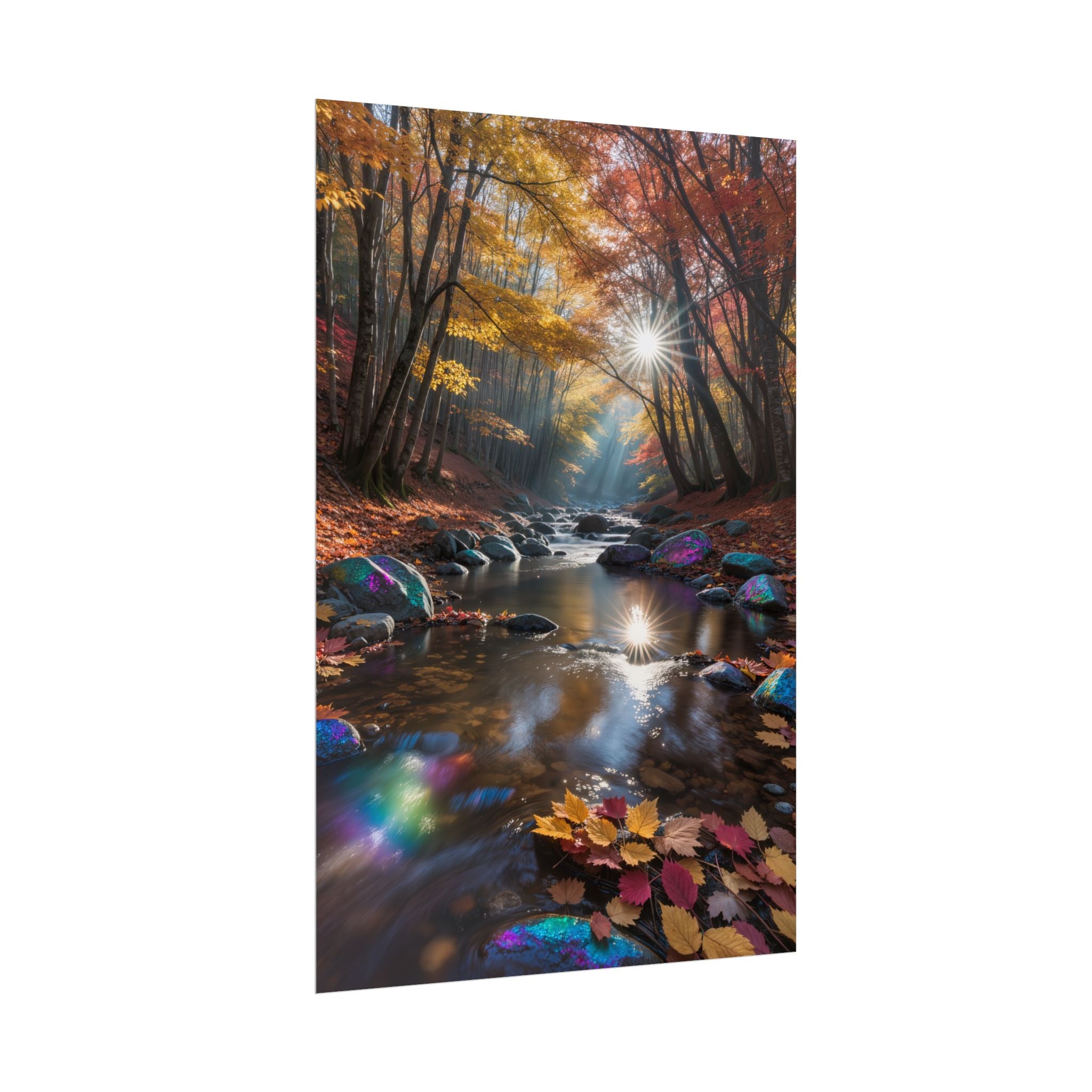Autumn Forest Stream  Rolled Nature Wall Art