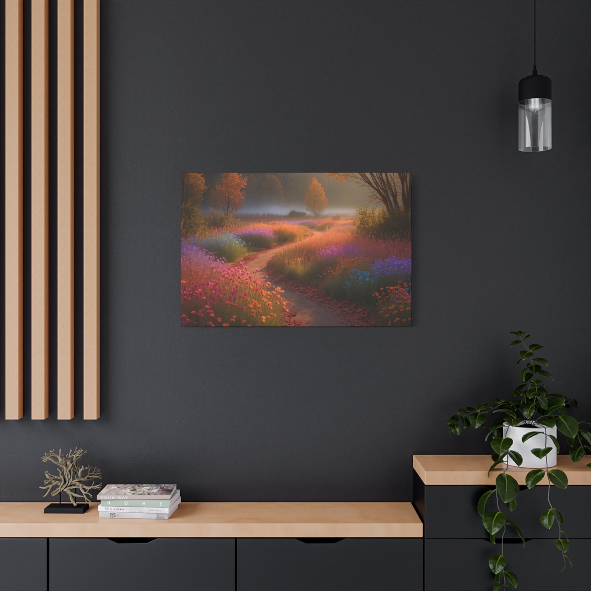 Floral Dreamscape Matte Canvas Wall Art Stretched 1.25"