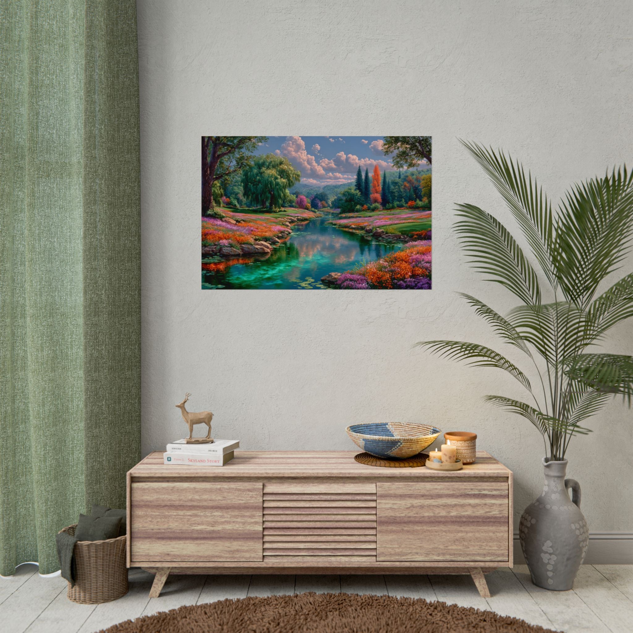 Scenic Floral River Print